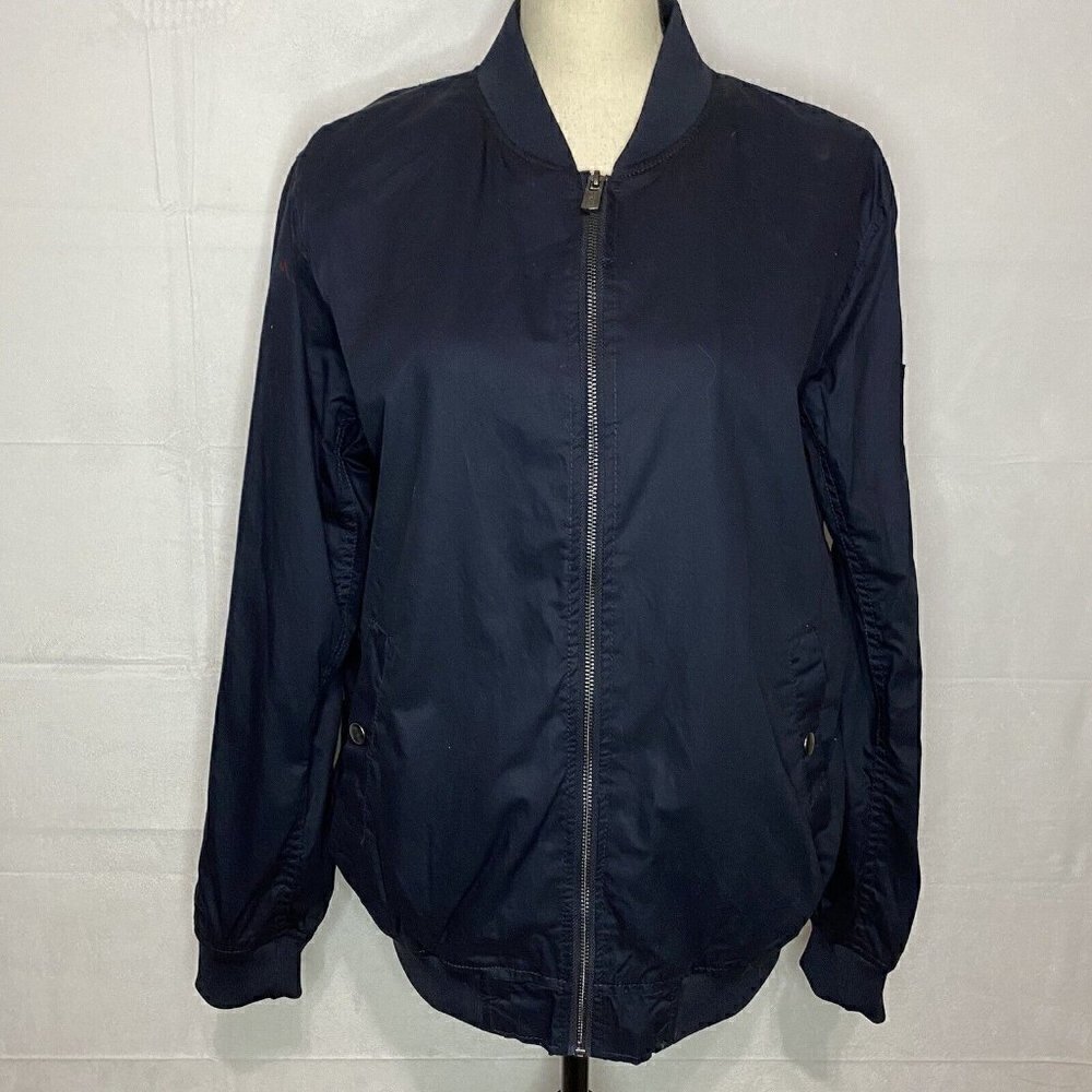 Buffalo David Bitton Full Zip Lightweight Jacket Womens Medium Navy Cotton